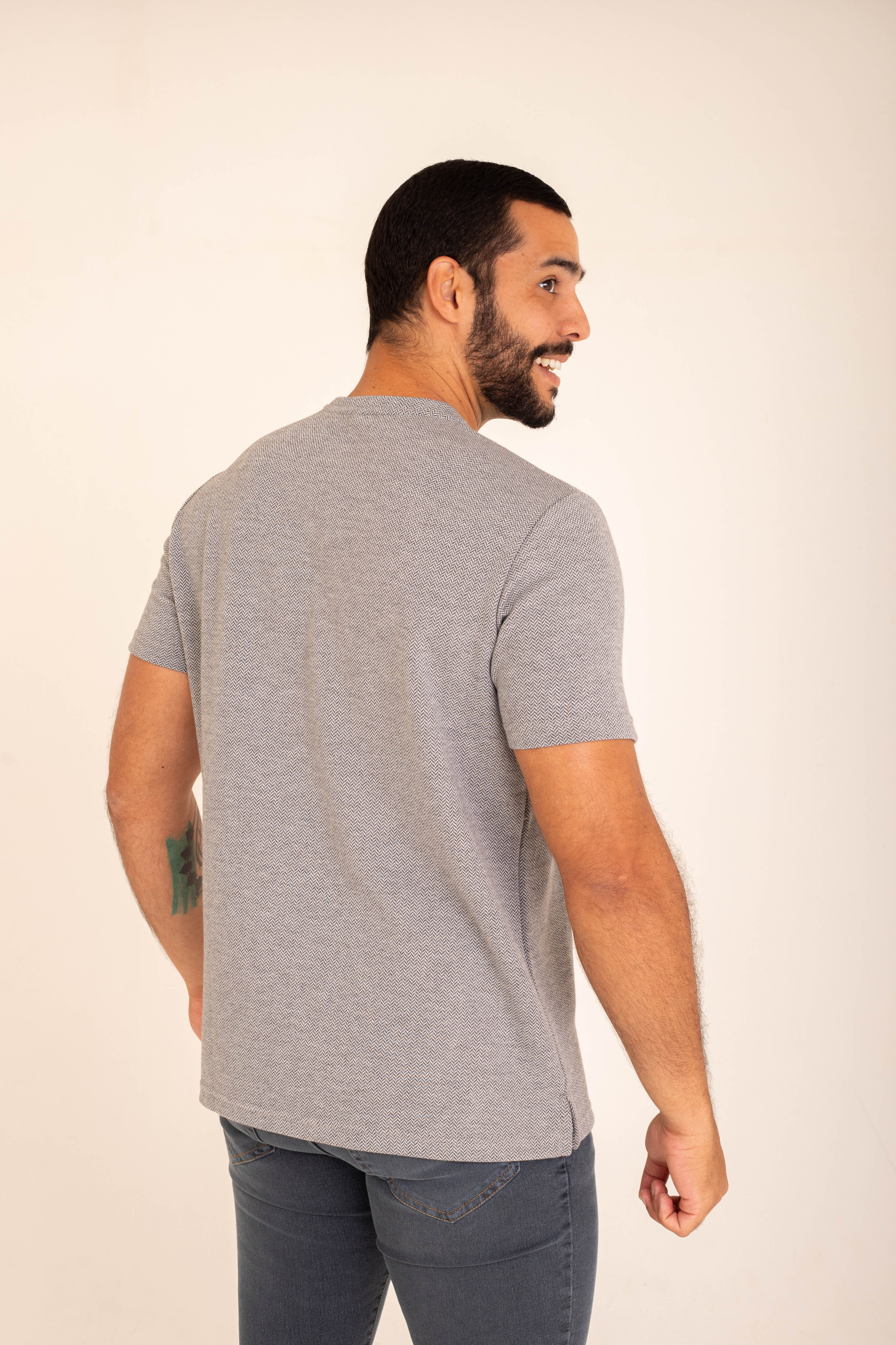 T-SHIRT MASCULINA MOLETINHO MESCLA
