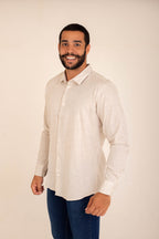 CAMISA MANGA LONGA EM ALGODÃO E LINHO