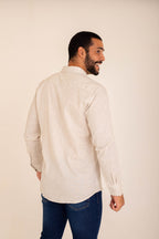 CAMISA MANGA LONGA EM ALGODÃO E LINHO