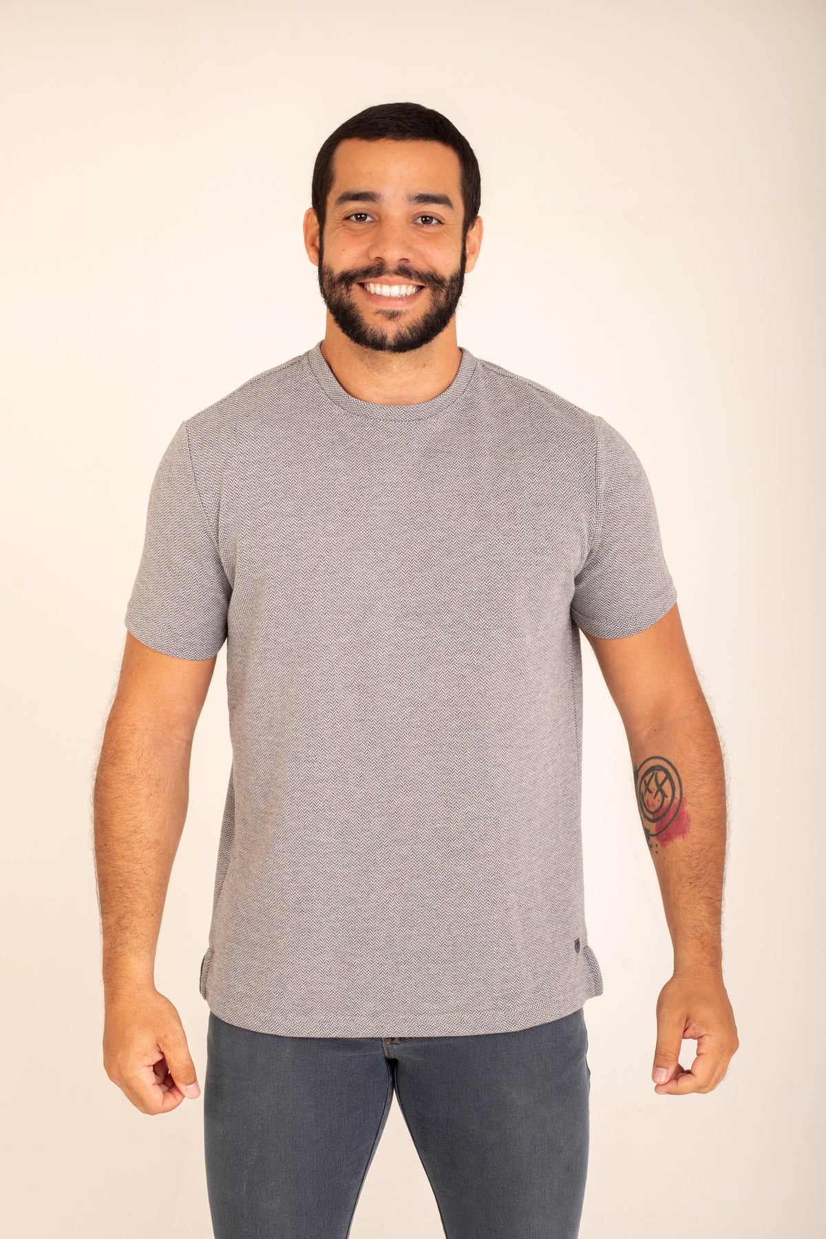 T-SHIRT MASCULINA MOLETINHO MESCLA