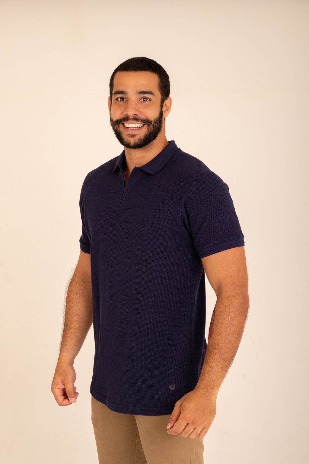 POLO RAGLAN TEXTURIZADA