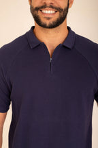 POLO RAGLAN TEXTURIZADA