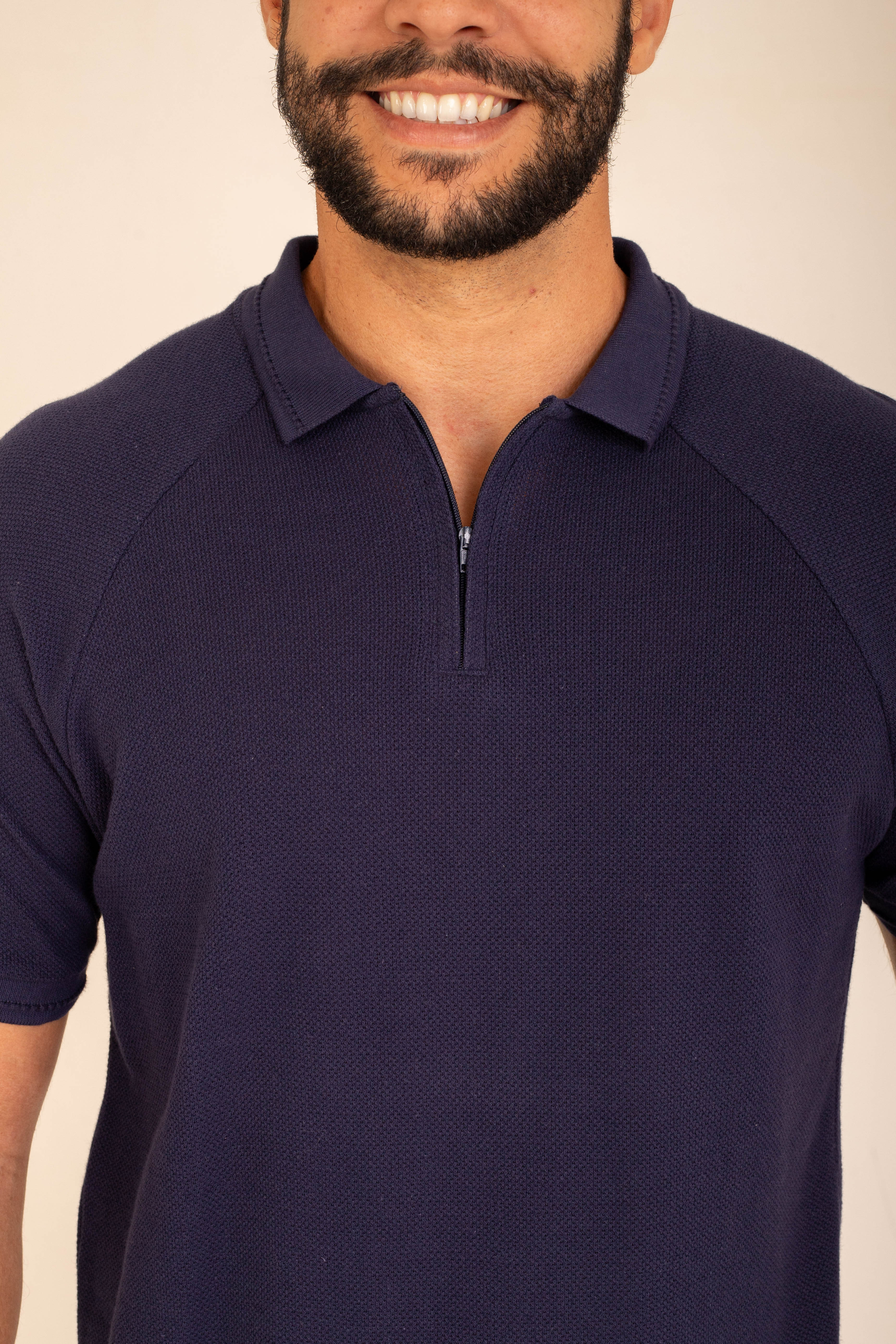 POLO RAGLAN TEXTURIZADA