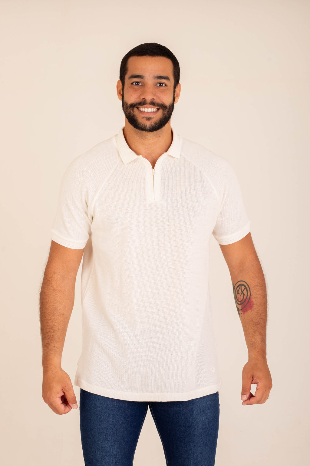 POLO RAGLAN TEXTURIZADA