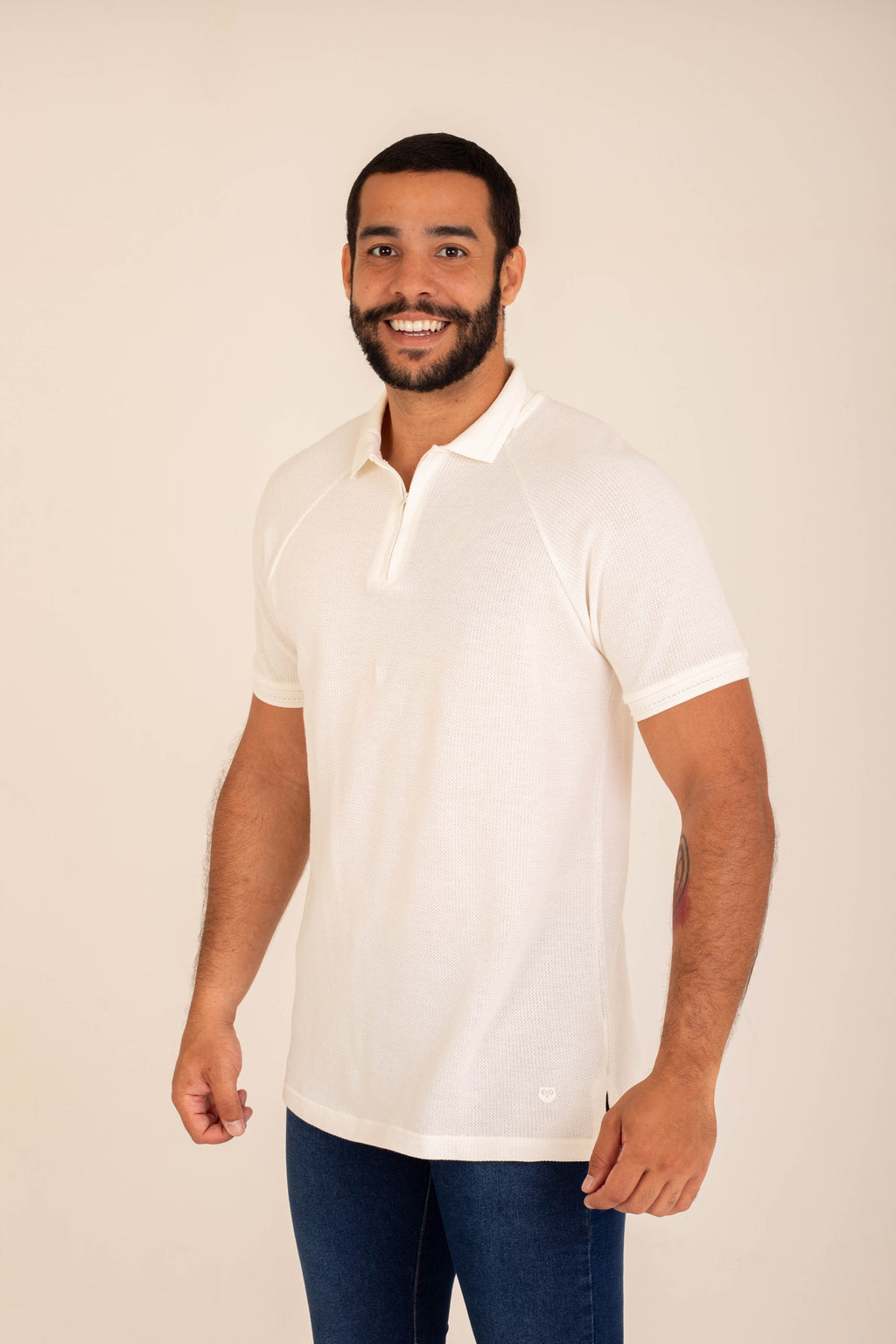 POLO RAGLAN TEXTURIZADA