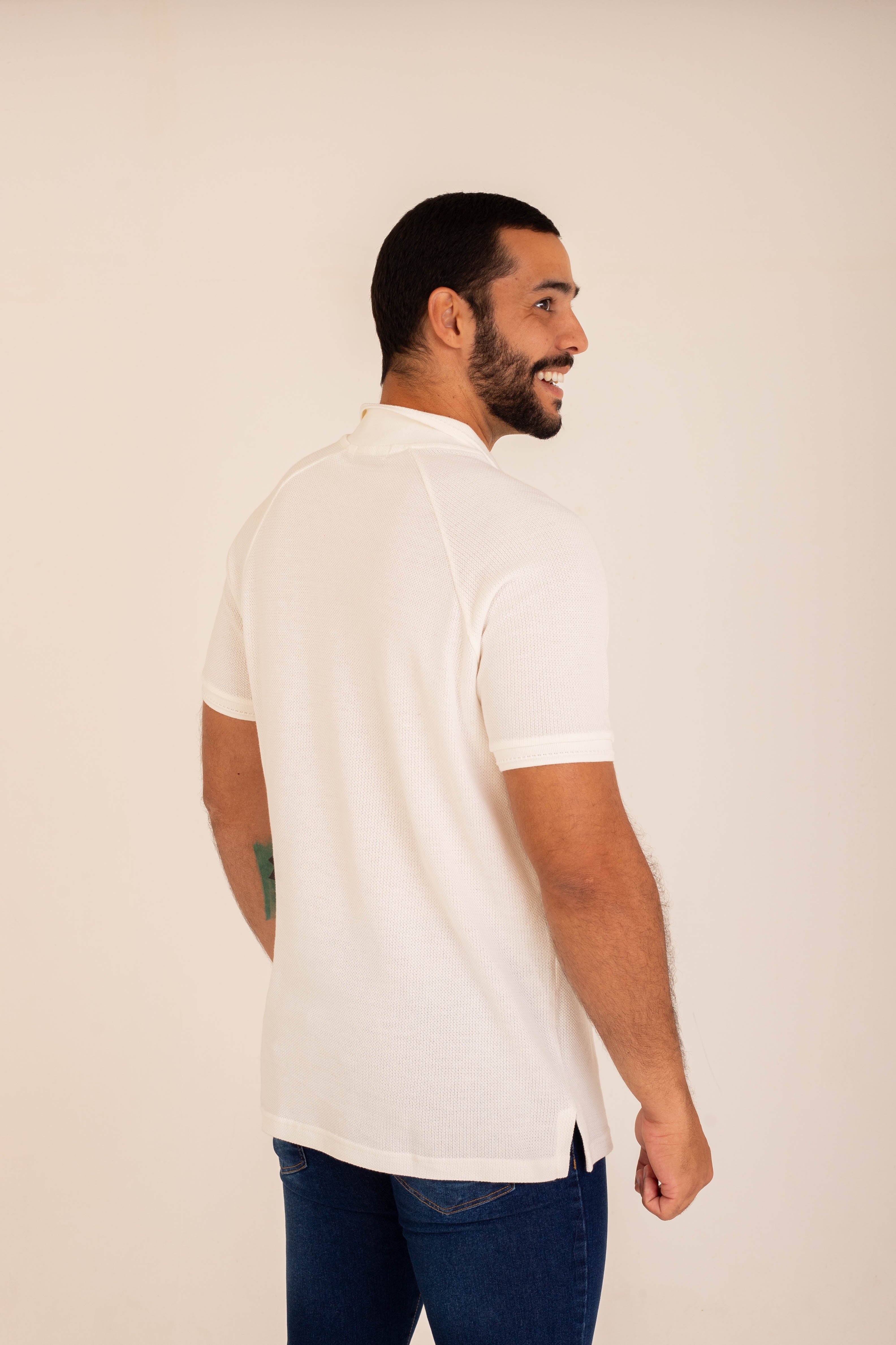 POLO RAGLAN TEXTURIZADA